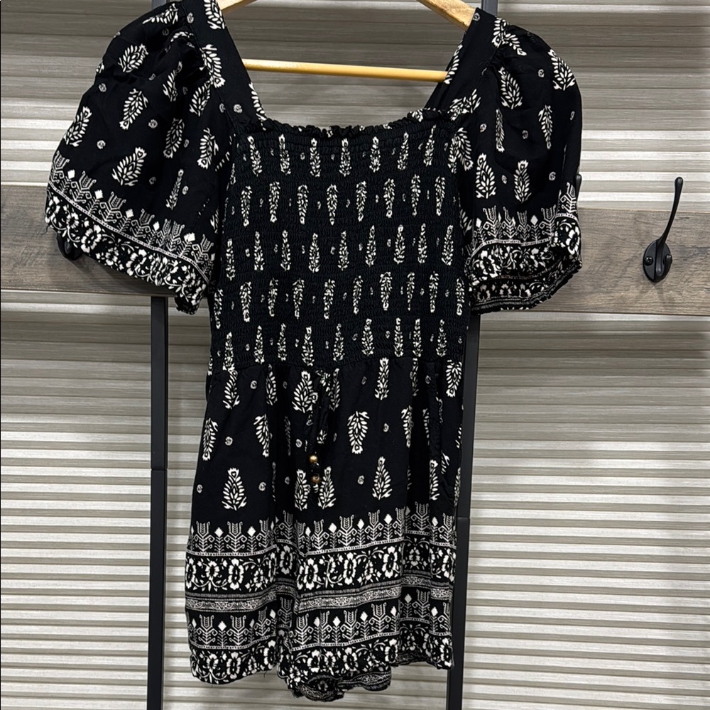Girls Black and White girls romper